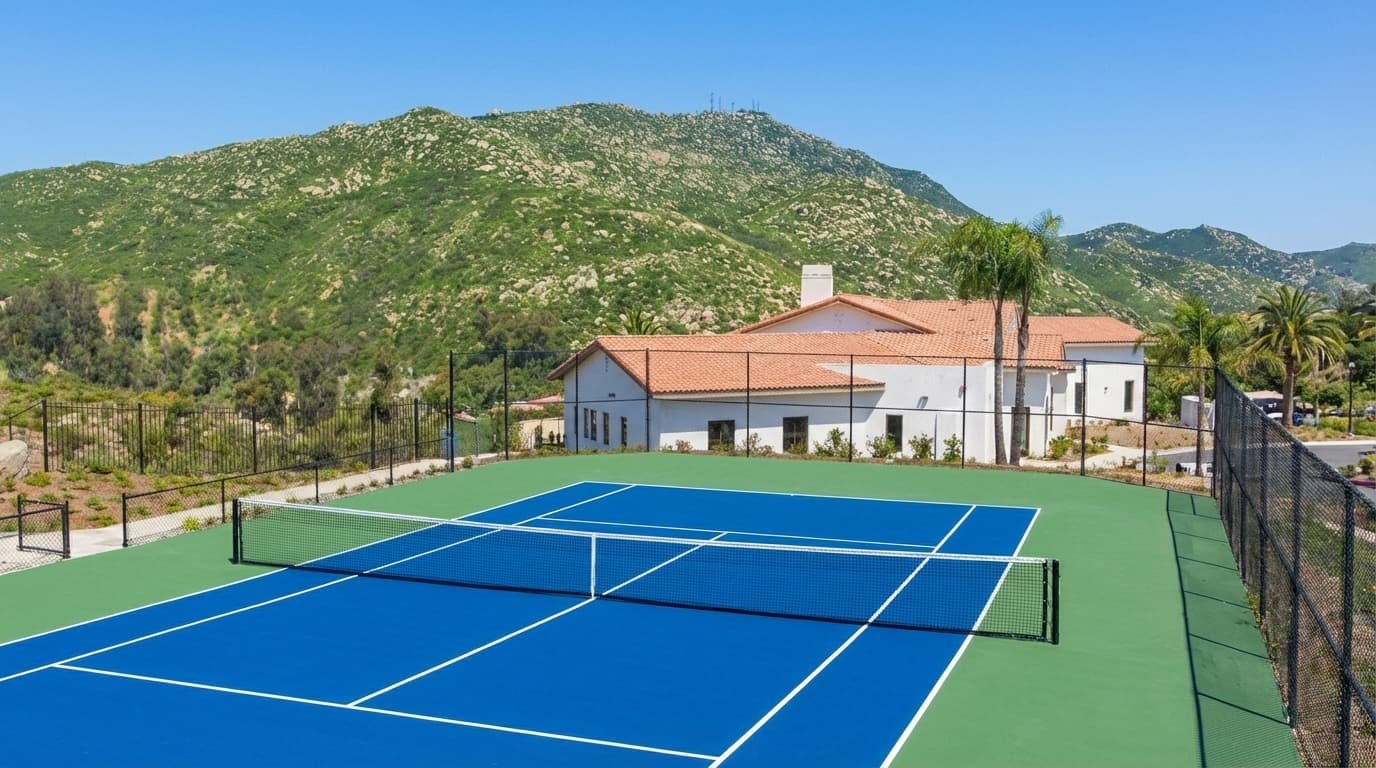 Outdoor poolside area