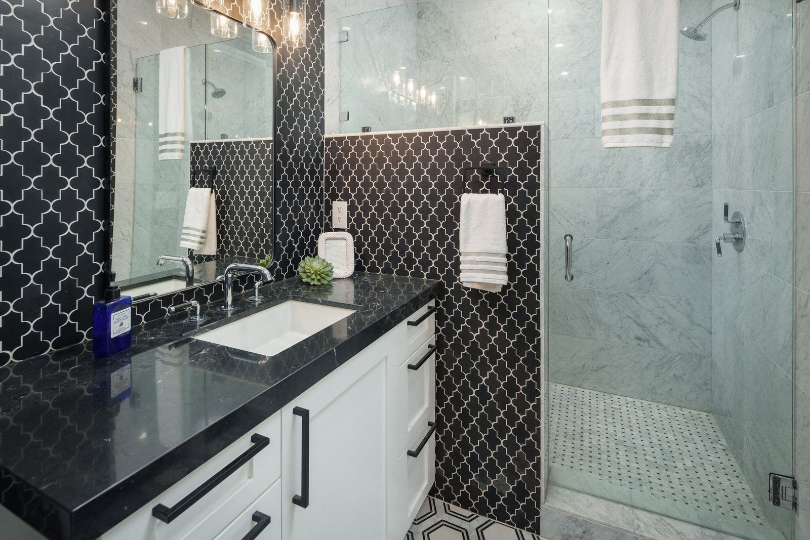Hexagon Design + Build luxury bathroom remodel project